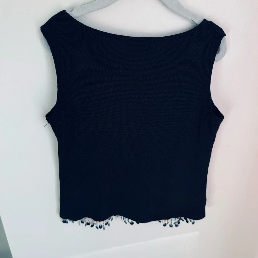 Ronni Nicole Kidz Vintage Black Fringe Black Tank Size 7